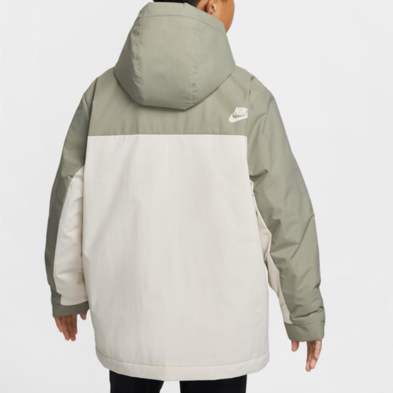 Nike Water-Resistant Fleece Three-In-One Letter Long Sleeve Color Block Hooded Jacket Set Kids jackets IR0023-320