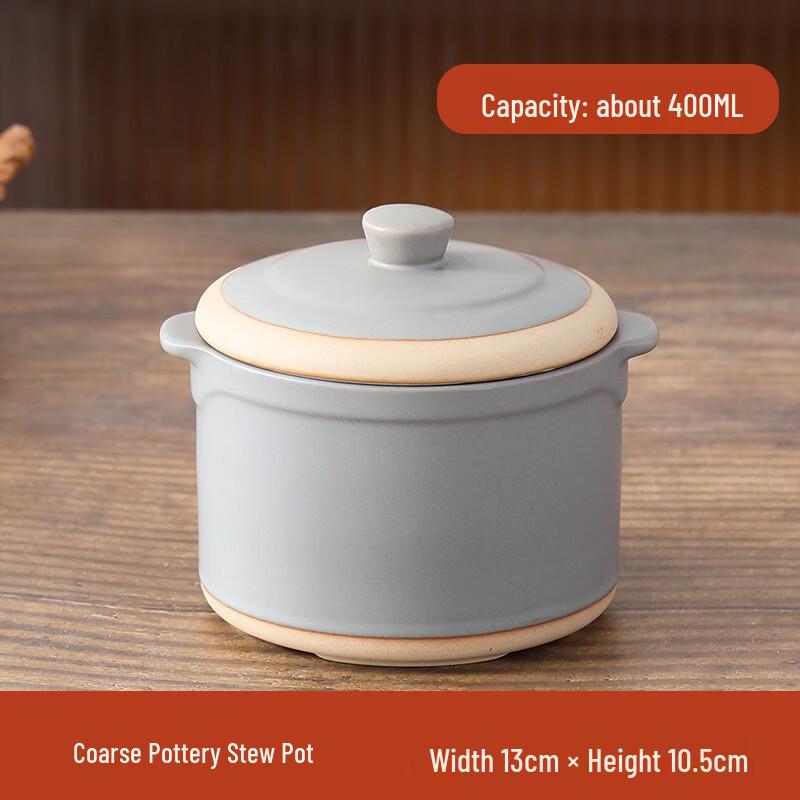 Retro Coarse Pottery Double-Ear Stew Pot