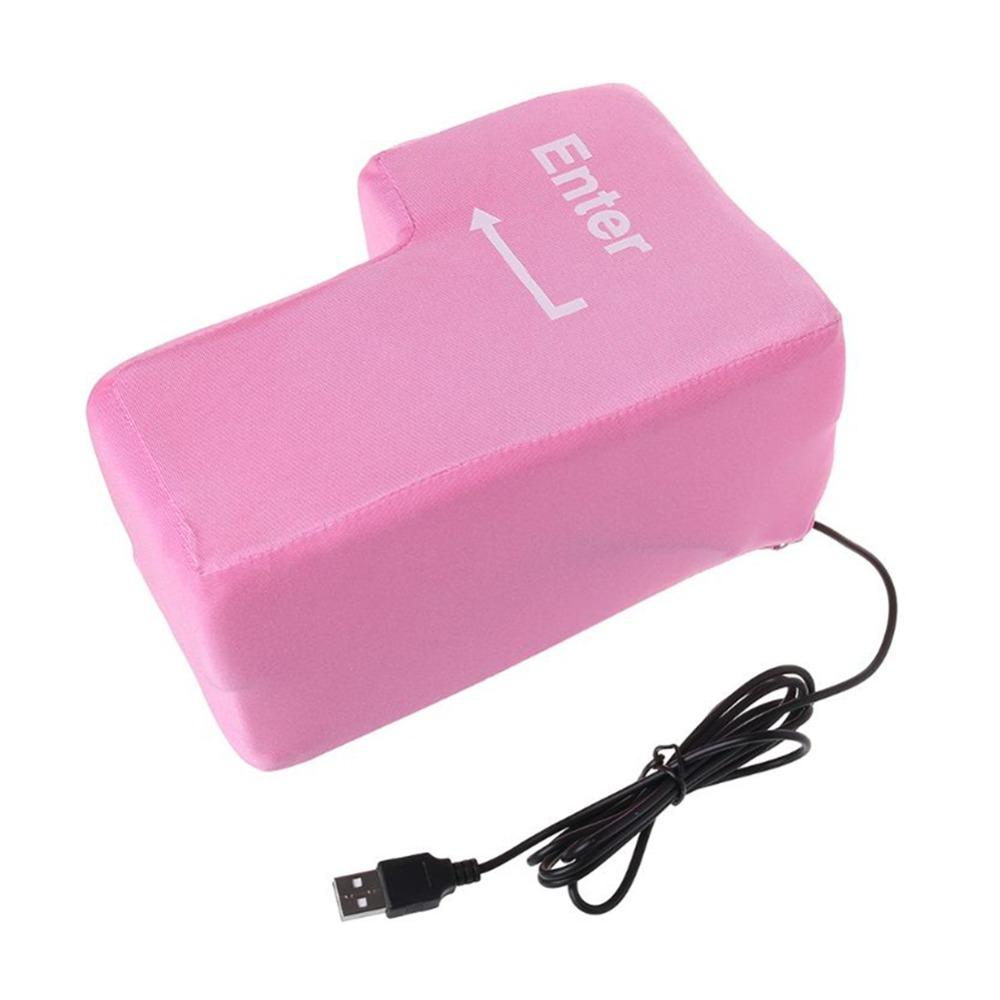 

Soft Cushion Big Enter Key Desktop Pillow Computer Enter Key USB Vent Button For Programmer