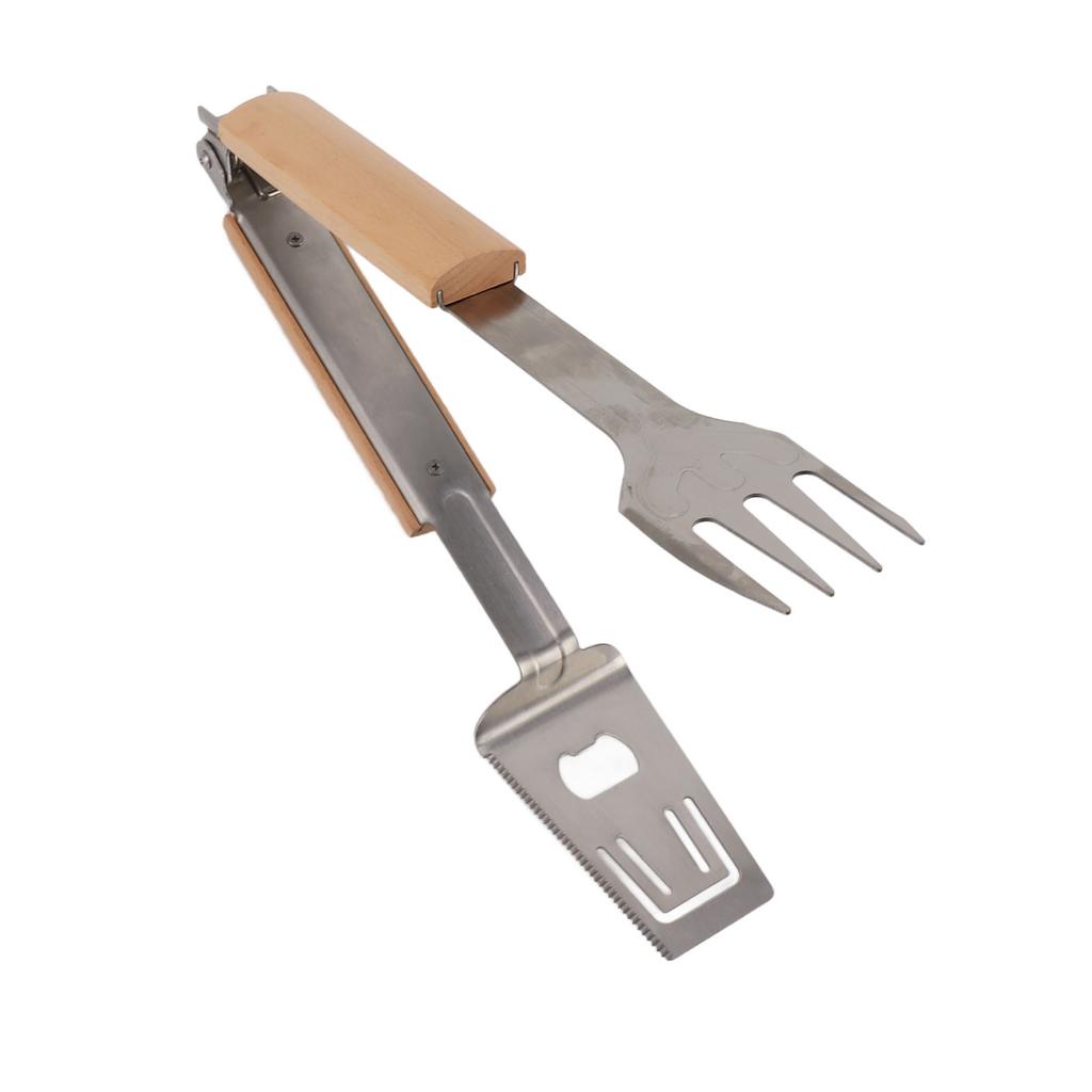 Grill Spatula Fork Tongs Durable Stainless Steel Food Tongs Multifunctional Long Handle Buffet