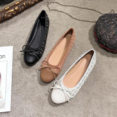 Fashion Plus Size 44 Ballerina Flats Round Toe Shoes Woman Tweed Comfortable Slip On Flat Shoes Ladies Maternity Shoes Zapatos Loafers