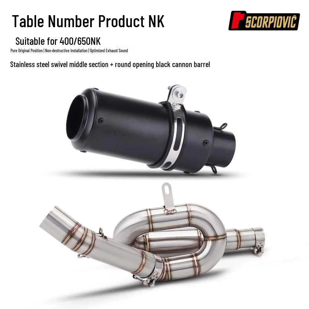 CFMOTO 650NK/400NK Mid-Pipe Resonator Tailpipe Muffler for Motorcycle Modification