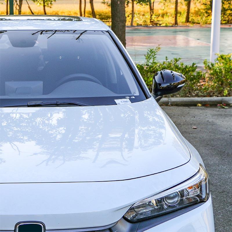 1 par de capa de espelho retrovisor de carro preto brilhante com fita adesiva para Honda Civic 11ª geração 2022-up