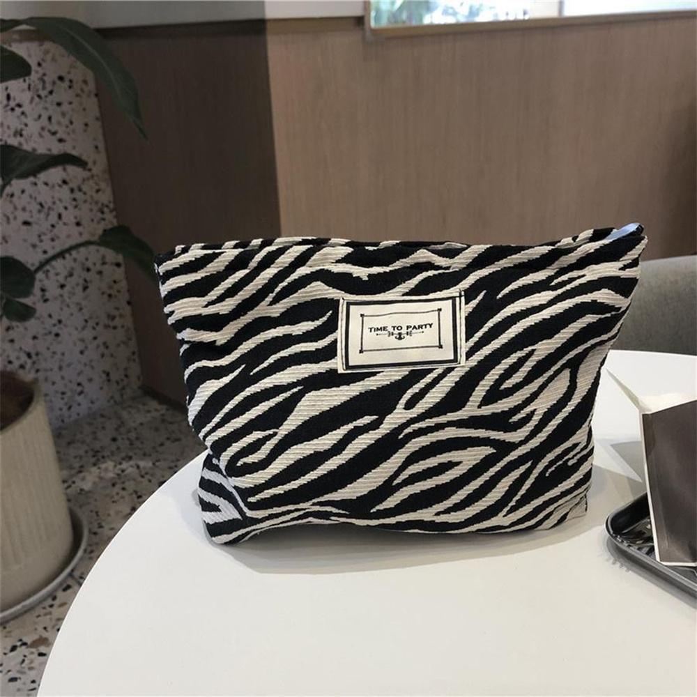 Fashion Leopard Print Zebra Print Makeup Bag, Wash Bag, Women's Handbag, Hand-held Bag, Convenient Large Capacity Storage Bag-ll