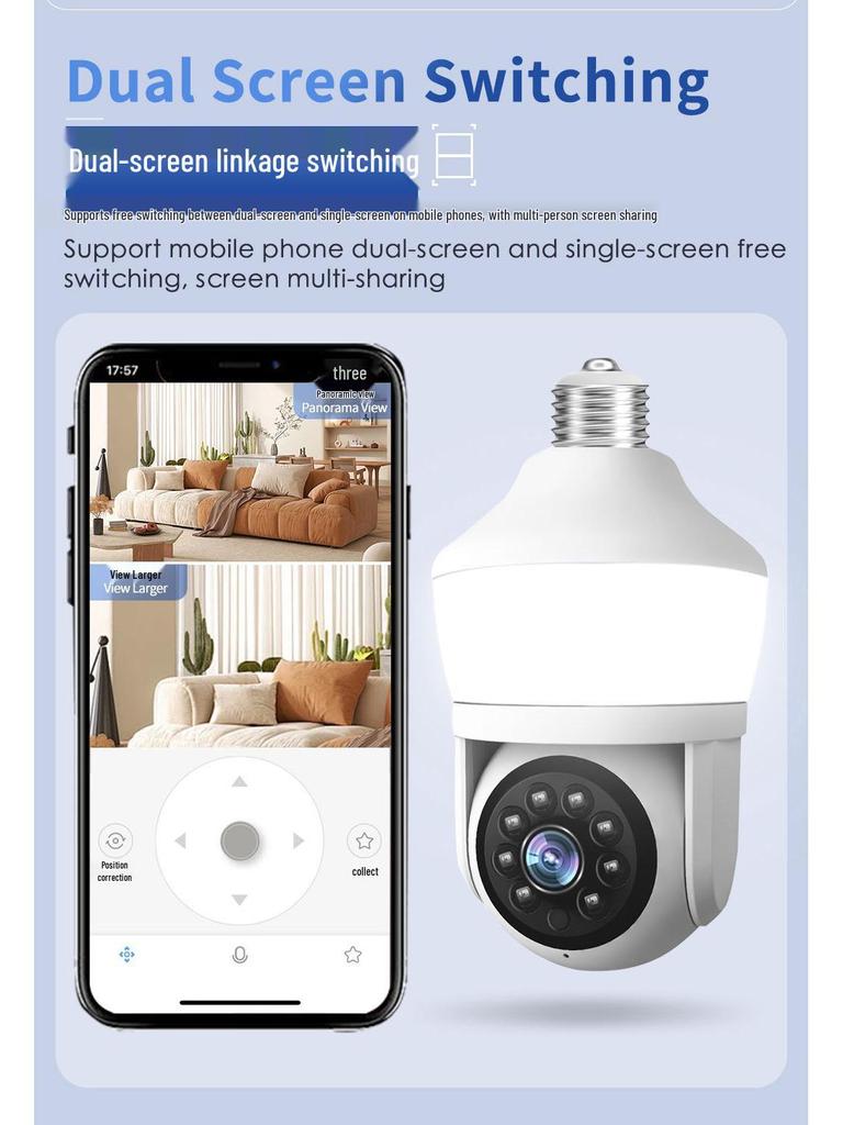 Smart Surveillance Bulb Camera with HD Night Vision and Full-Color Mobile Monitoring