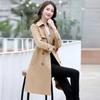 Dámský středně dlouhý trenčkot Dámský jarní a podzimní korejský styl Dvouřadový Slim Fit Overoat pro ženy