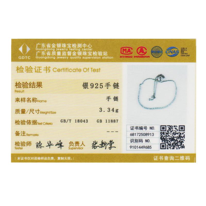 WOSTU Top Sale Real 925 Sterling Silver Sparkling Strand Chain Bracelet For Women