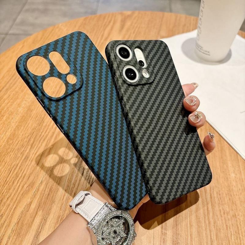 Applicable To OPPOReno11 Mobile Phone Case Pro Carbon Fiber Pattern Ultra-thin Skin Contrast Color FindX1Ultra Case