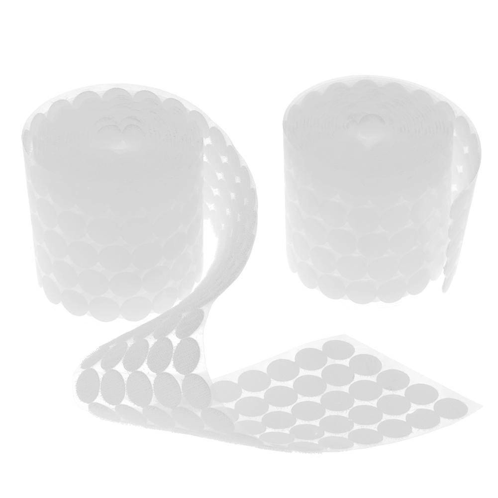 1000 Pairs Double-Sided Adhesive Fastener Tape Hooks Dot Curtain Disks White For Handbags Shoes Clothing Umbrellas