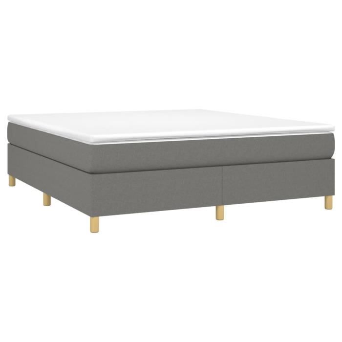 3144539 vidaXL Divan Bed with Mattress Dark Grey 180x200cm Fabric