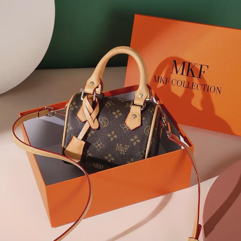 MKF Women's Printed Mini Shoulder Bag, 2023 Fashion Trend Boston Style Messenger Bag