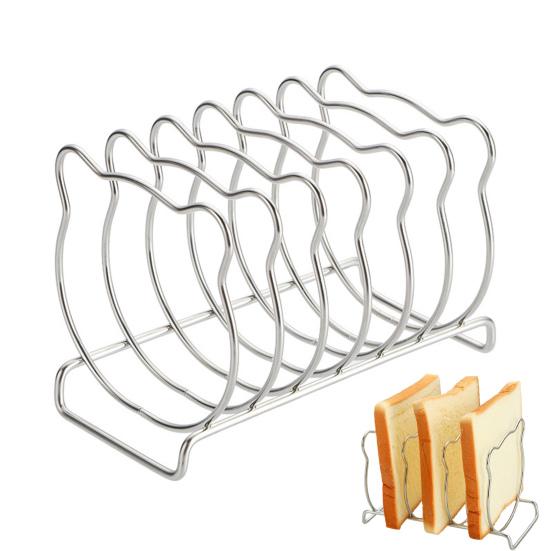 Bear-Shaped Toast Rack Stainless Steel 6-Slice Bread Holder For Air