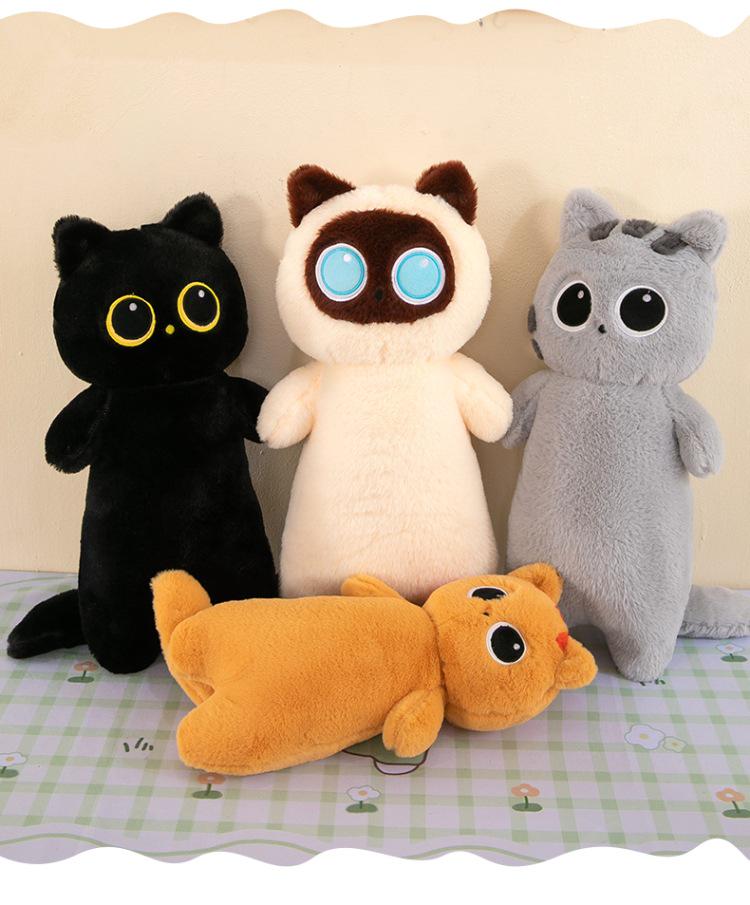 Cross-Border Big Eye Cat Long Pillow Plush Toy