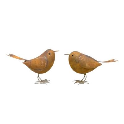 2Pcs Metal Birds Garden Statue Decorative Ornament Figures Home Decoration Outdoor Garden Fence Decoration Courtyard