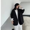 Blazer Marrone Vintage Donna Elegante Ufficiale Signora Moda Primavera Autunno Manica Lunga Oversize Chic Casual Giacca Suit