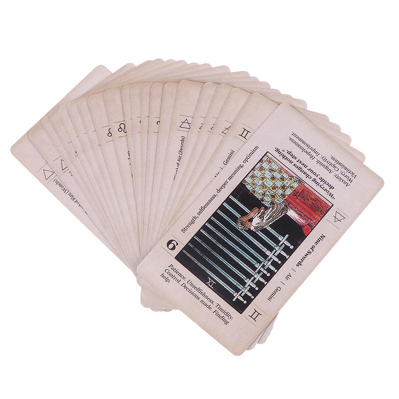 Tarot Card With Meaning On Them Beginner Tarot Keyword Antiqued Tarot Deck Learn Tarot In English 78 Cards Reversed