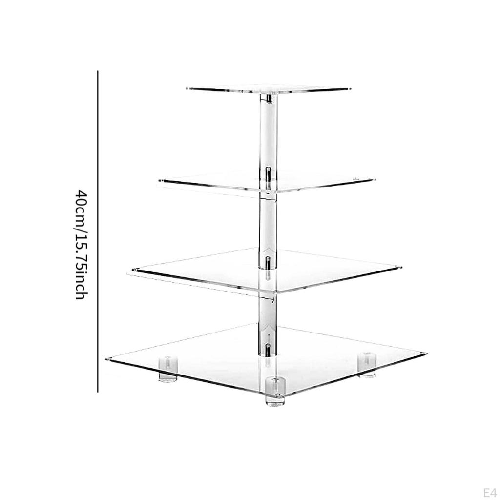 Acrylic Cupcake Stand Clear Holder Serving Tray Decorative Platter for Party