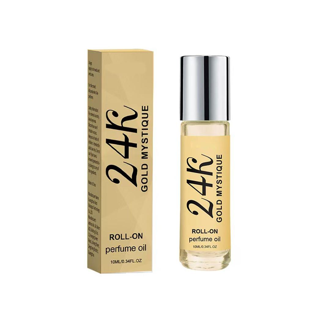 24k Golden Mysterious Ball Perfume Oil, Easy To Carry In Small Package, Lasting Aroma 10ml