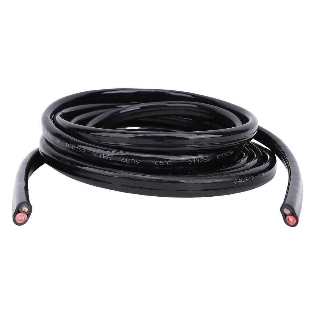 20ft 8 Gauge Marinekabel OFC PVC 2 Adern 8 AWG Isolierte Elektrische Stromleitung für Schiffe Yachten Autos