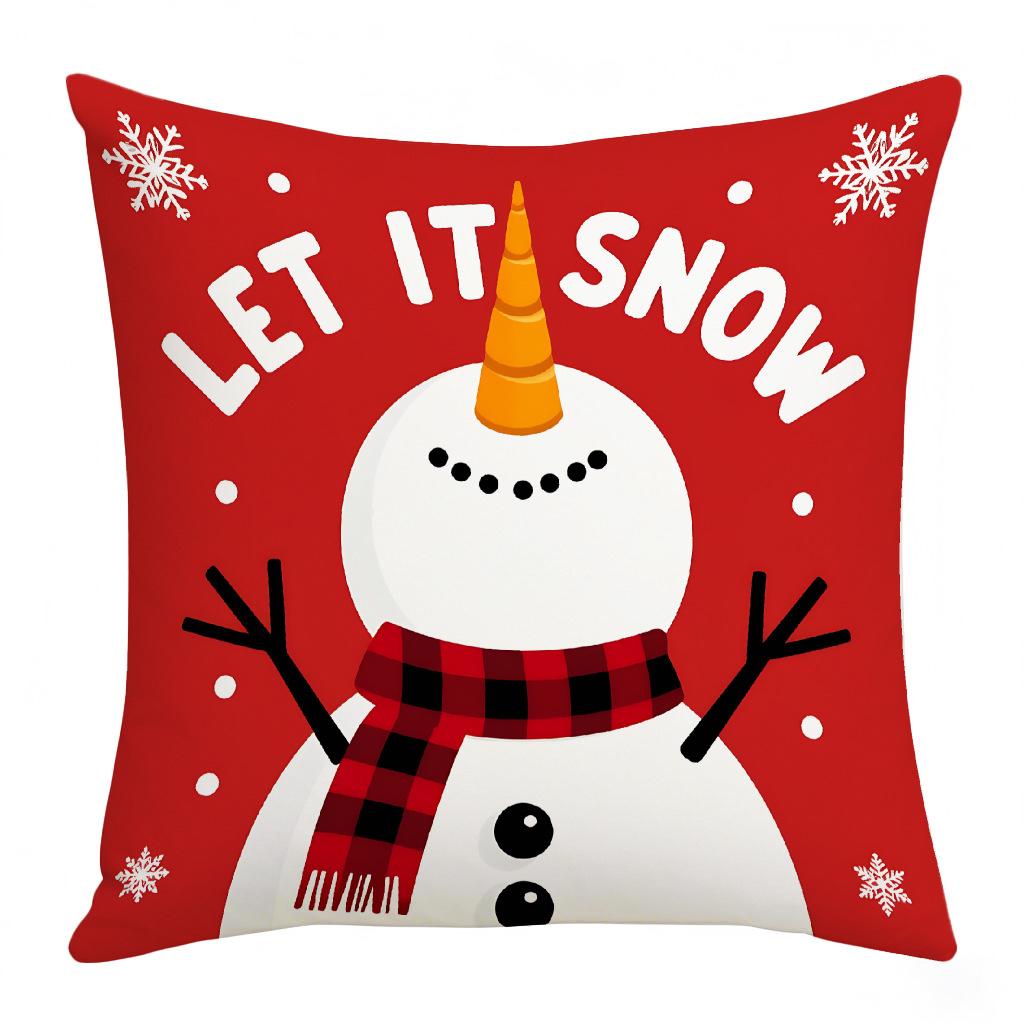 Modern Simple Linen Cute Elk Snowman Pillowcase Christmas Home Living Room Office Atmosphere Cushion