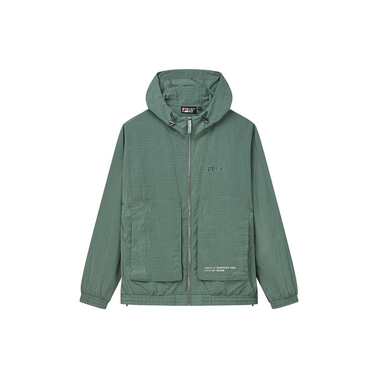 FILA Vincent Van Gogh Jackets Men s Mugwort Green Hooded Thin Other F11M228702F-TQ L