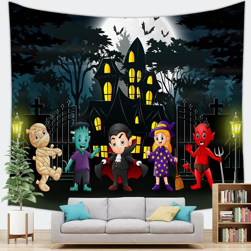 Домашний декор Счастливый Хэллоуин Гобелен Настенный декоративный гобелен с изображением — фото 8