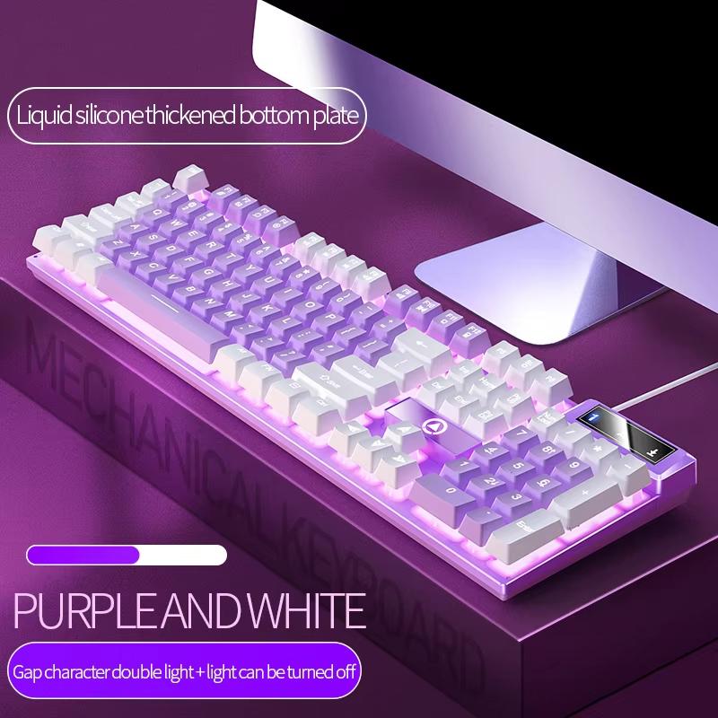 RGB Backlit Mechanical Feel Waterproof Wired Gaming Keyboard Full-Size Ergonomic Gamer Keyboard For PC Computer Laptop Tablet