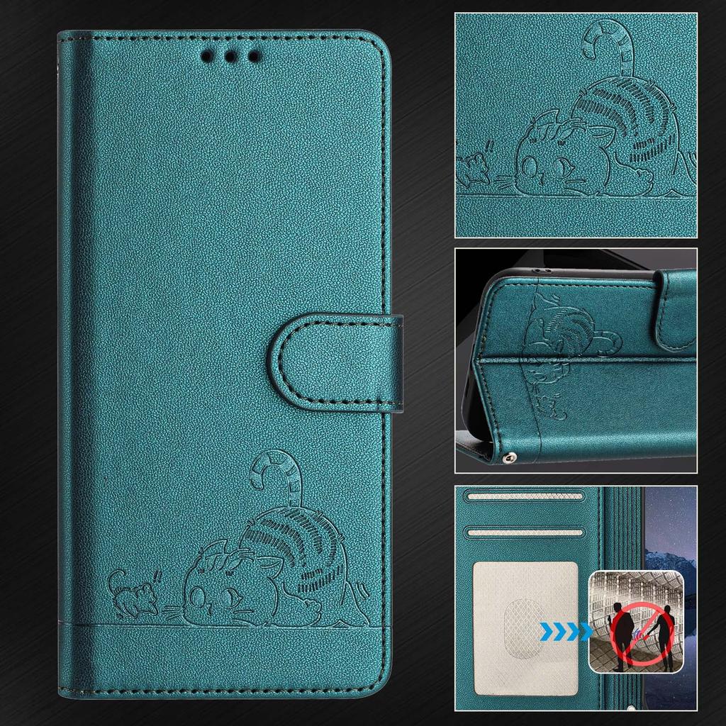 Crossbody Cute Cat Cards Solt Wallet Leather Case For Samsung Galaxy S24 Ultra S23 FE S22 Plus A55 A35 A15 A25 Stand Flip Cover
