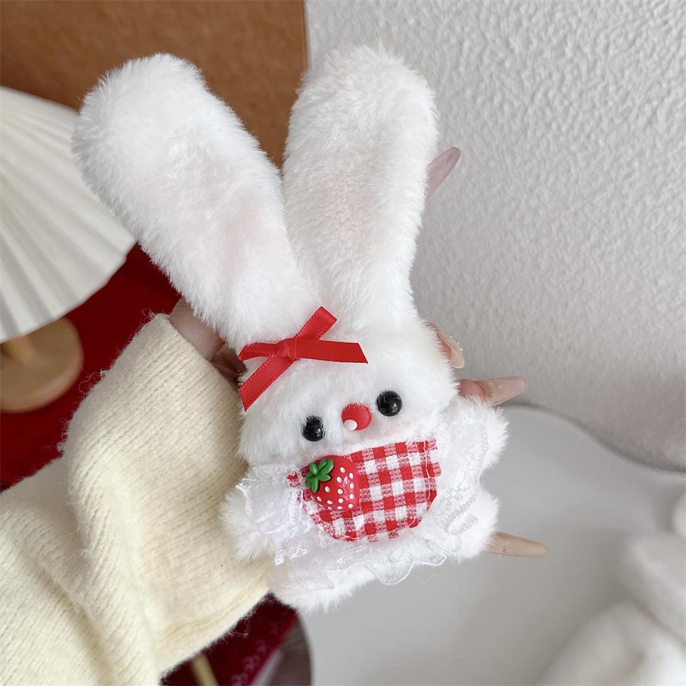 Plush strawberry rabbit for AirPods pro1 generation protective case 1 generation pro1 apple bluetooth headset case female
