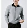 Minimalist Color Block Patchwork Lapel Sweater Polo Pullover - Autumn/Winter Collection