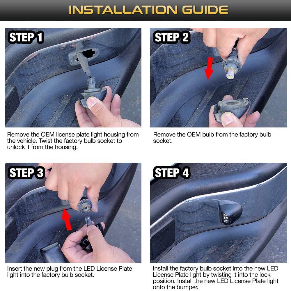 2-Piece 18-LED Black License Plate Lights for Pickup Trucks, Chevrolet, Saab, Bantamah, GMC, Cadillac.