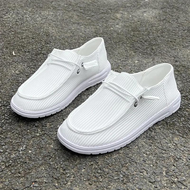 Fashion Women's Casual Sports Shoes Spring New Round Head Front Lacing Cloth Soft Sole Anti-slip Wear-resistant Single Shoes