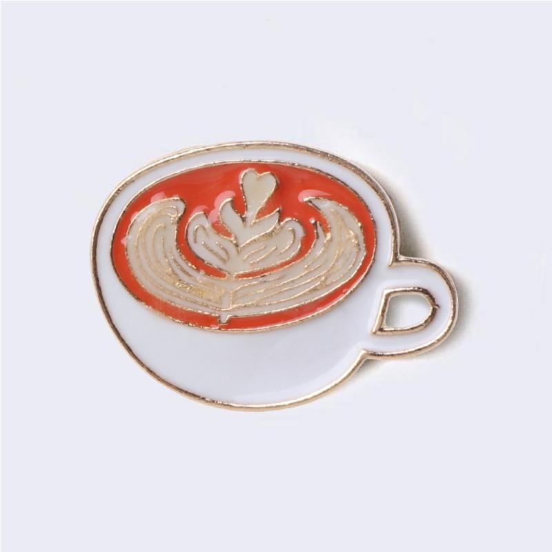 Creative Coffee Cup Brooch Luminous Cartoon Coffee Mug Lapel Pins Scarf Pins Glow in the Dark Latte Clothes Lapel Pi