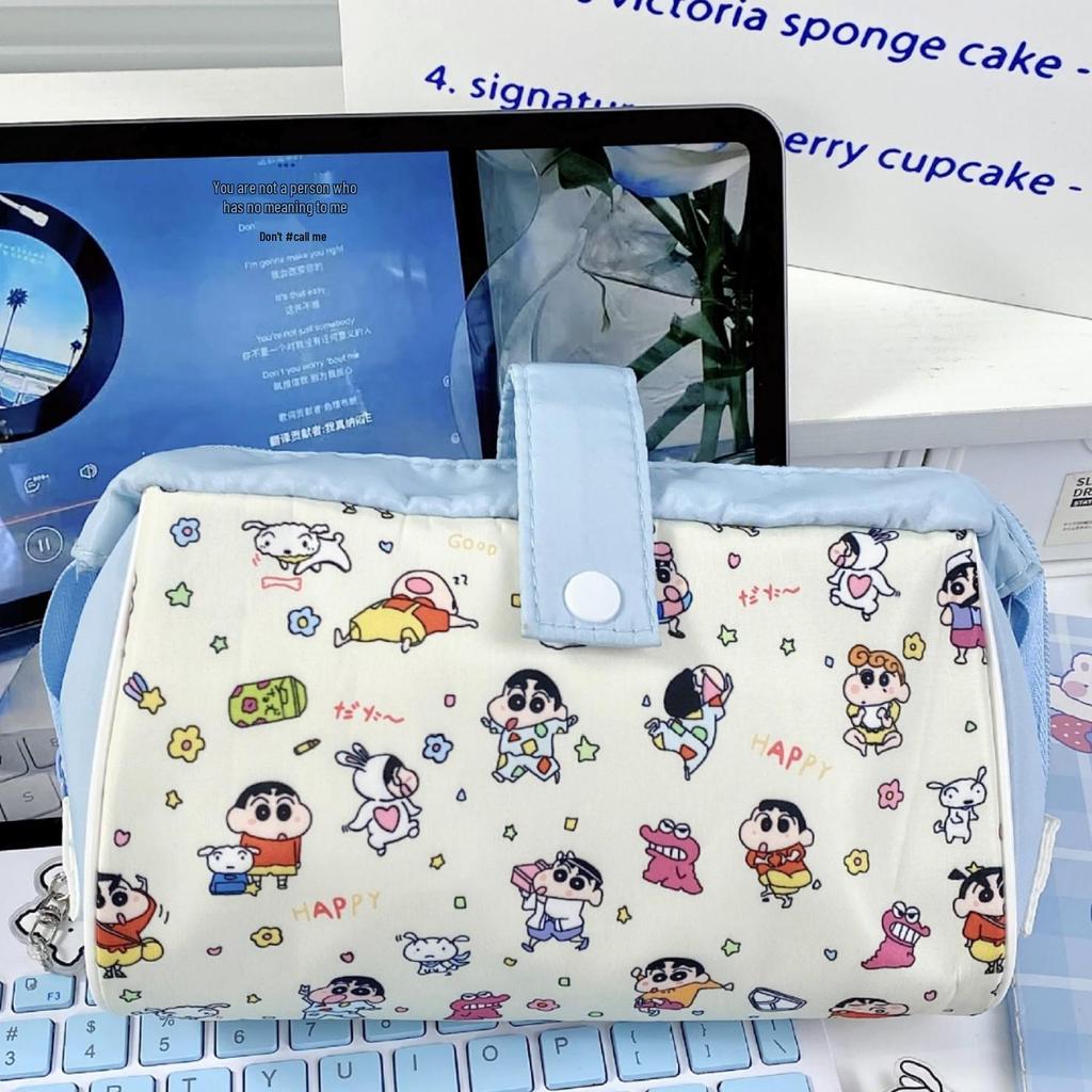 Original Milk Blue Black Cat Pencil Case – Cute, Large Capacity Stationery Bag