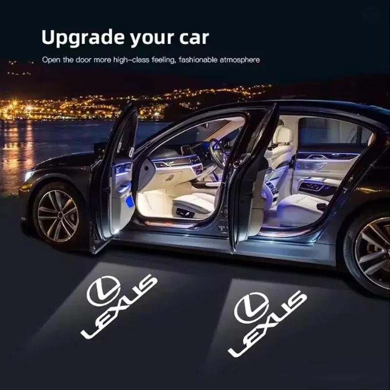 HD Car Door Lamp Projector Car Badge Welcome Light For Lexus RX330 IS250 Ct200h ES300h RX350 IS300h RX450h NX300h RX400h ES350