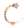 DIY Baby Personalized Name Leaf Pacifier Clips Holder Chain Teething Toys Gifts Wooden Ring Anti-drop Chains Babies