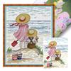 Figure Partial 14CT DIY Stamped Embroidery Needlepoint Starter Kits Cross Stitch Art and Crafts Kits for Adults Home Decor