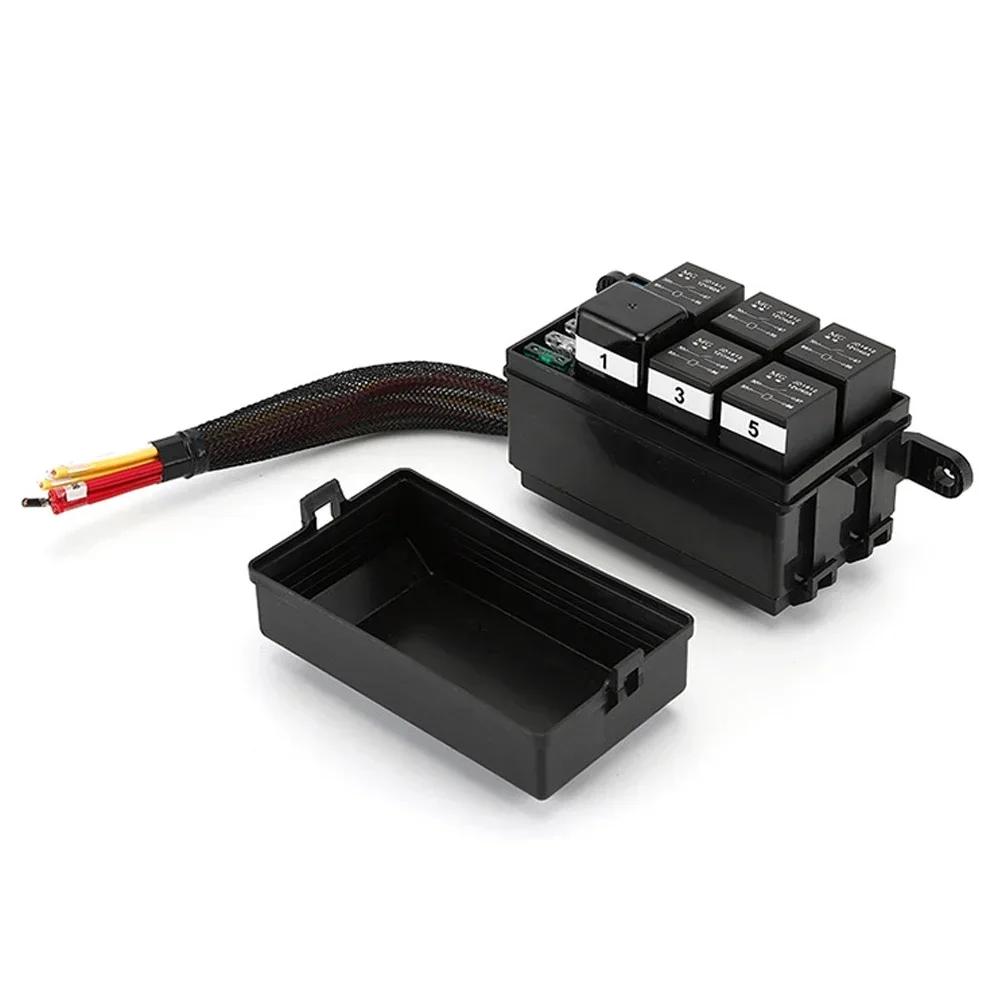 12V Relay Box 6 Way Universal Relay Fuse Box 6 Slots Relay Block ATC/ATO Fuse Block with Relay Waterproof Kit for Car Truck