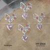 Silver Star Moon & Pink Heart Tassel Nail Rhinestone Ornaments