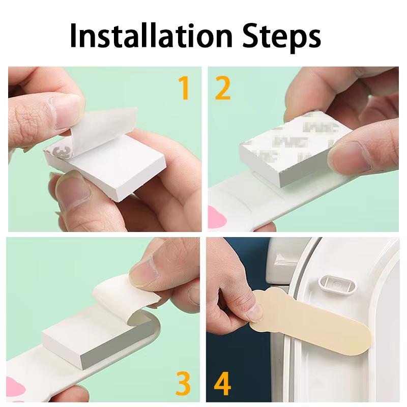 1/2pcs Cute Cartoon Toilet Handle, Creative Cat Claw Lid Remover, Plastic Convenient Flip Lid Remover