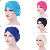 Hat Solid Color Beads Women Elastic Head Wrap Cap for Daily Life
