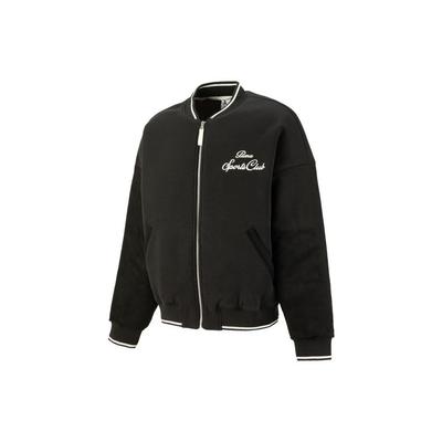 Puma MMQ Serie Letterprint Geborduurde Baseballjack Herenjas Zwart 539587-01
