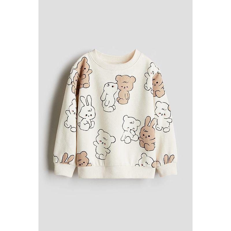 

Детская одежда HM Толстовка для девочки Осень 2025 Новая Теплая Со спущенным плечом Круглый вырез Длинный рукав Топ 1241902