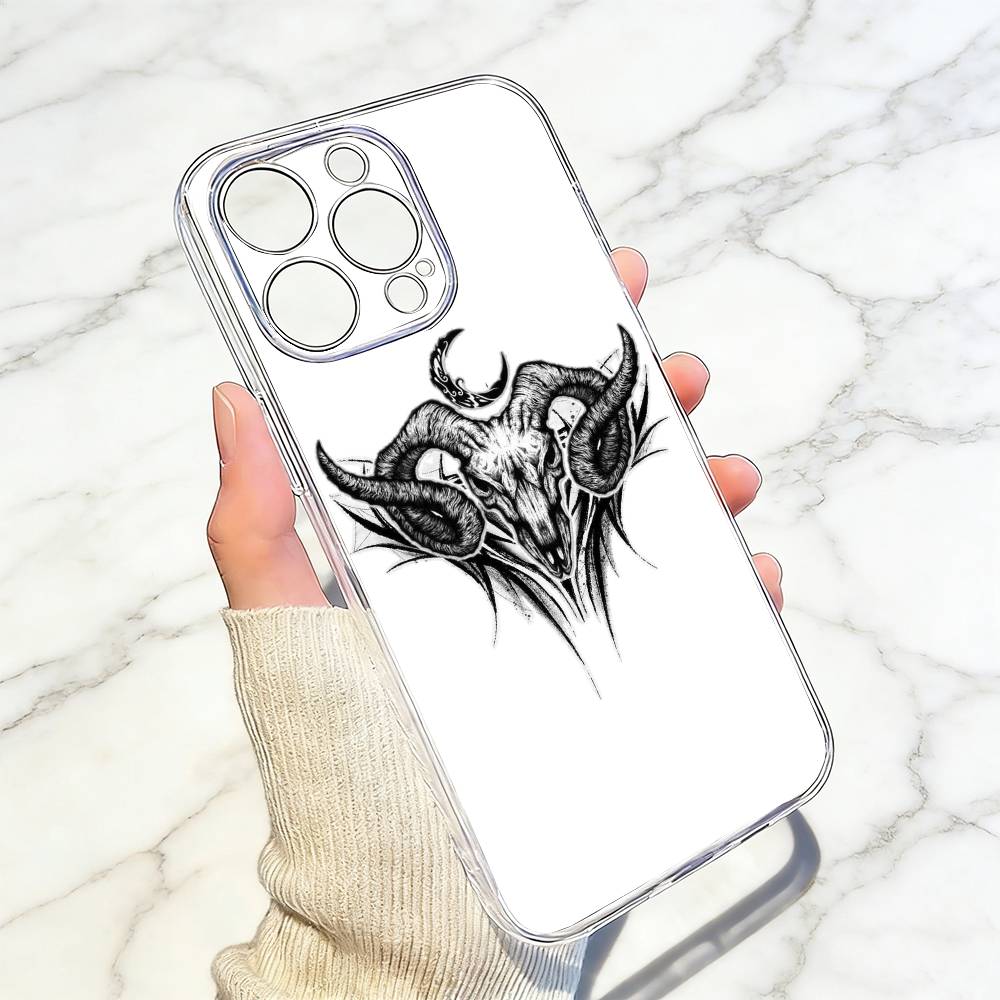 

Satan Phone Case Transparent Silicone Soft For iPhone 17 16 15 14 13 12 11 Mini Pro Max Plus iPhone14ProMax