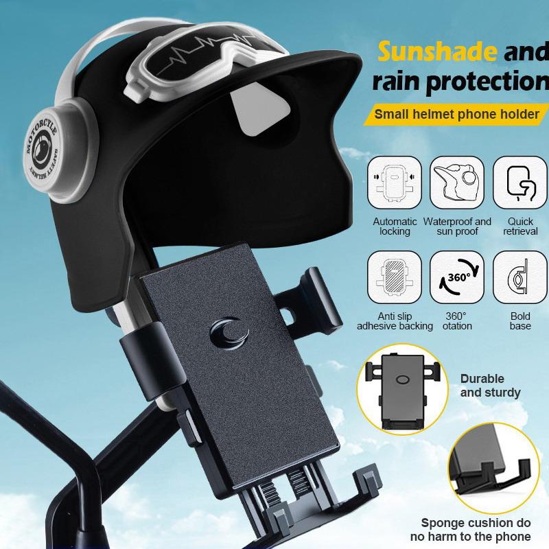 Motorcycle Phone Holder Waterproof Phone Holder Bracket With Helmet Waterproof Shade Cell Phone Holder