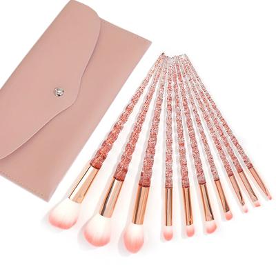 Unicorn Makeup Brushes 10Pcs/Set Diamond Crystal Handle Blending Foundation Powder Eyeshadow Eyebrow Brush Beauty Make Up Tools