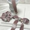 Besty Velvet Ribbon Pin Hairband Scrunchie 3-Piece Gift Set