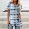 Túnicas Casuales Informales para Mujer con Estampado, Cuello Redondo, Dobladillo Irregular y Manga Corta