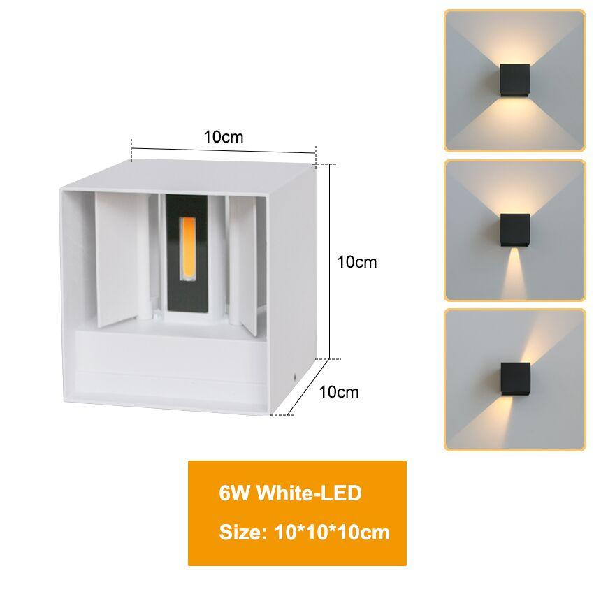 LED Wall Lamp for Indoor and Outdoor, Aluminum Wall Light, Surface Mounted Cube, Garden Porch Wall Sconce, IP65 Waterproof