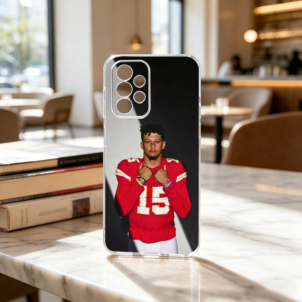 American Football P-Patrick M-Mahomes Phone Case Transparent Silicone Soft For Samsung S25,S24,S21,S22,S23,S30,Ultra,S20,Plus,Fe
